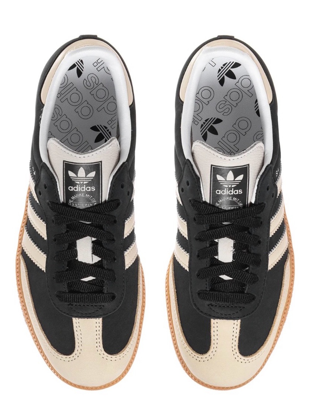 Adidas Black and Cream Gum Sole Samba Sneaker size 6 womens